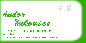 andor wukovics business card